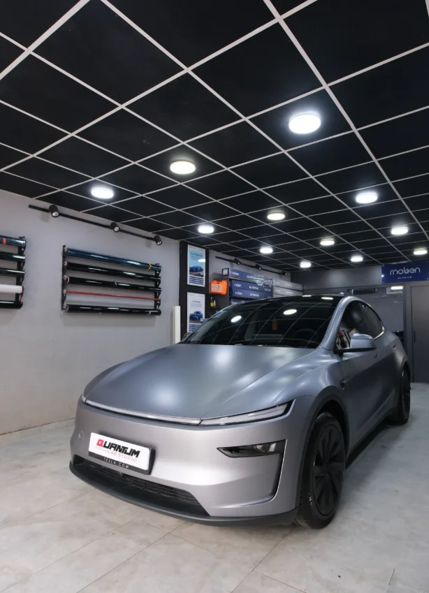 Mat PPF kaplamalı Tesla Model Y, Quantum Car Studio Adana stüdyo çekimi
